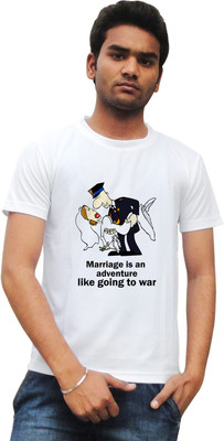 

Tied Ribbons Printed Men's Round Neck White T-Shirt