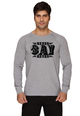

SayItLoud Graphic Print Men's Round Neck Grey T-Shirt
