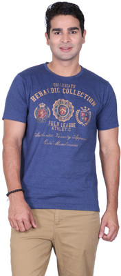 

Proline Graphic Print Men's Round Neck Blue T-Shirt