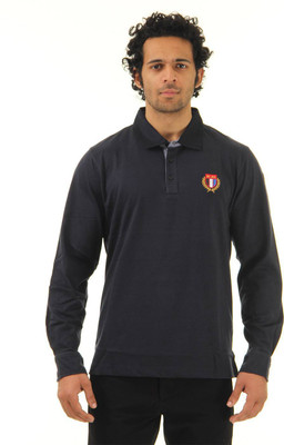 

Monte Carlo Solid Men's Polo Neck Black T-Shirt