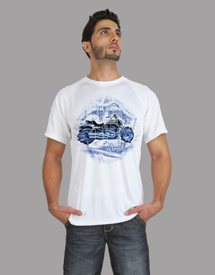 

Trionic Printed Men's Round Neck White T-Shirt, Snow white