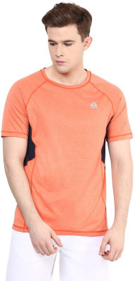 

Aurro Solid Men's Round Neck Orange T-Shirt, Orange/navy