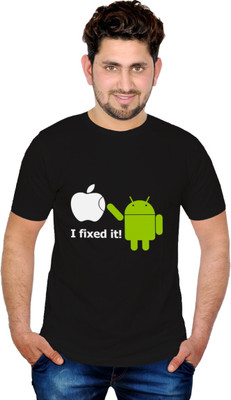 

INKIT Graphic Print Men' Round Neck Black T-Shirt