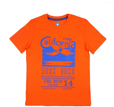 

Poppers by Pantaloons Boys Graphic Print T Shirt(Orange, Pack of 1