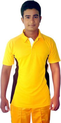 

Dyed Colors Solid Men's Polo Neck Yellow, Yellow T-Shirt, Dyed yellow