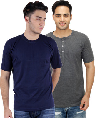 

Sanvi Traders Solid Men Round Neck Multicolor T-Shirt(Pack of 2, Multicolour