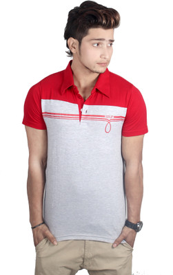 

Spur Solid Men's Polo Neck Red, Grey T-Shirt, Melange;red