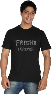 

Trendster Printed Men's Round Neck Black T-Shirt