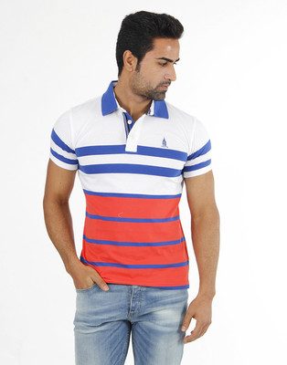 

London Fog Striped Men's Polo Neck Red, White T-Shirt