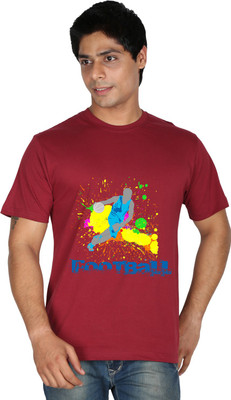 

Trendster Printed Men's Round Neck Maroon T-Shirt