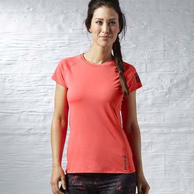 

REEBOK Solid Women's Round Neck Orange T-Shirt, Neoche