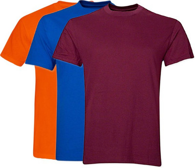 

Vogue Solid Men's Round Neck Multicolor T-Shirt(Pack of 3
