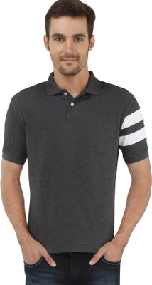 

The Cotton Company Solid Men's Polo Neck Grey T-Shirt, Gunmetal grey