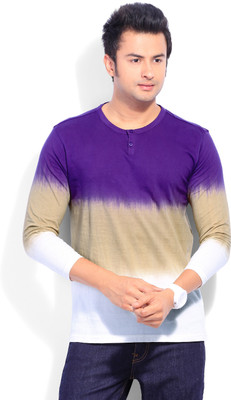 

Freecultr Solid Men's Henley Beige, Purple, White T-Shirt, Purple magic