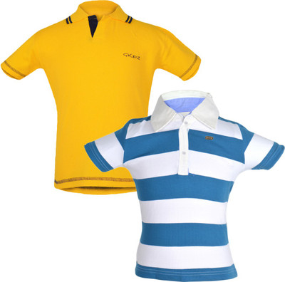 

Gkidz Boys Solid Cotton T Shirt(Multicolor, Pack of 2, Yellow