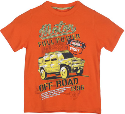 

Chalk by Pantaloons Boys Graphic Print T Shirt(Orange, Pack of 1