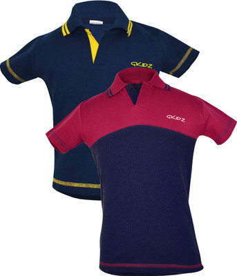 

Gkidz Boys Solid Cotton T Shirt(Maroon, Pack of 2, Navy