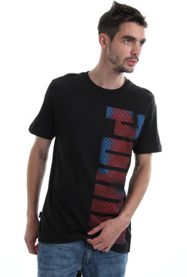 

Puma Printed Men's Round Neck Black T-Shirt
