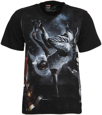 

Fritzberg Boys Printed T Shirt(Black, Ebony black
