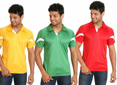 

Campus Sutra Solid Men Polo Neck Red, Yellow, Green T-Shirt(Pack of 3