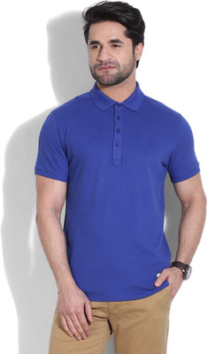 

United Colors of Benetton. Solid Men's Polo Neck Blue T-Shirt, 41g