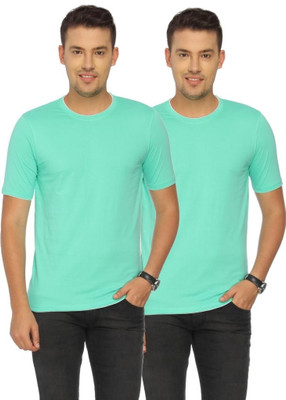 

Campus Sutra Solid Men Round Neck Green T-Shirt(Pack of 2