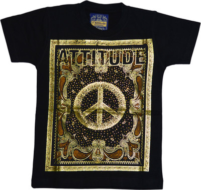 

Smilee Boys Printed T Shirt(Black, Pack of 1)