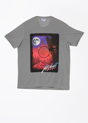 

REEBOK Printed Men' Round Neck Grey T-Shirt, Flagre
