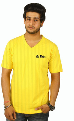 

Cool Club Solid Men's V-neck Yellow T-Shirt