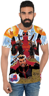 

Deadpool Printed Men's Round Neck Multicolor T-Shirt, White