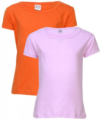 

Gkidz Girls Solid T Shirt(Pink