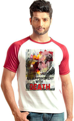 

6th Cross Graphic Print Men's Round Neck Multicolor T-Shirt, Maroon;white