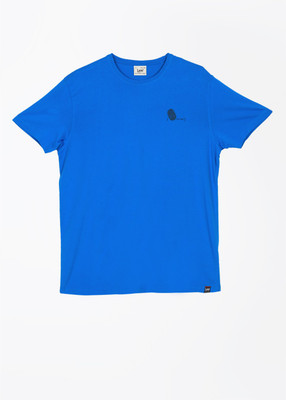 

Lee Solid Men's Round Neck Blue T-Shirt, Cloisonne