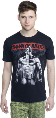 

Dawn of Justice Printed Men's Round Neck Black T-Shirt