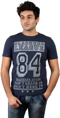 

Numero Uno Graphic Print Men' Round Neck Blue T-Shirt, Navy