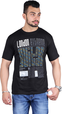 

Shineway Printed Men's Round Neck Multicolor T-Shirt, Black