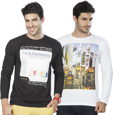 

Alan Jones Graphic Print Men's Round Neck Black T-Shirt(Pack of 2)