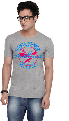 

Inkovy Graphic Print Men' Round Neck Grey T-Shirt