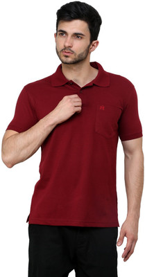 

Cotton County Premium Solid Men's Flap Collar Neck Maroon T-Shirt