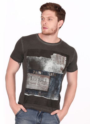 

Fritzberg Printed Men' Round Neck Grey T-Shirt