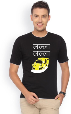 

Campus Sutra Printed Men Round Neck Black T-Shirt