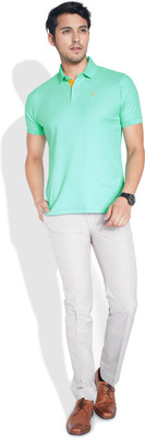 

Park Avenue Solid Men's Polo Neck Green T-Shirt