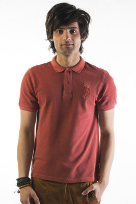

Srota Solid Men' Polo Neck Red T-Shirt