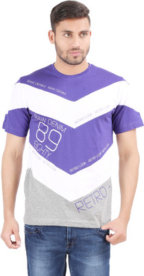 

Al-Harsha Trend Printed Men's Round Neck Purple, White, Grey T-Shirt, Violet