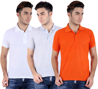 

Sanvi Traders Solid Men Polo Neck Multicolor T-Shirt(Pack of 3
