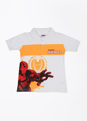 

Marvel Ironman Boys Printed T Shirt(White, Pack of 1