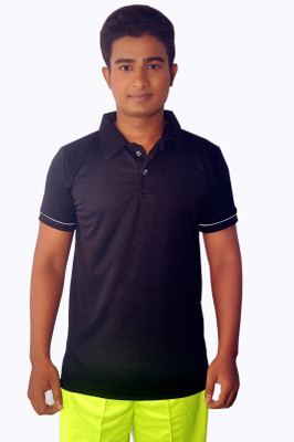 

Dyed Colors Solid Men's Polo Neck Black, Black T-Shirt, Dyed black