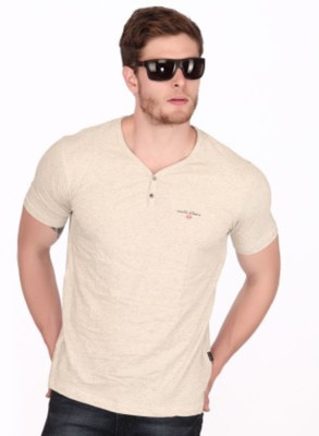

Fritzberg Solid Men' V-neck White T-Shirt, Natural
