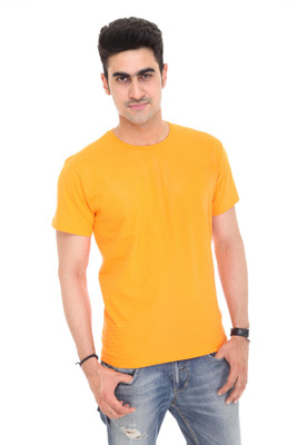 

Colors & Blends Geometric Print Men's Round Neck Orange T-Shirt