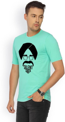 

Campus Sutra Printed Men Round Neck Green T-Shirt